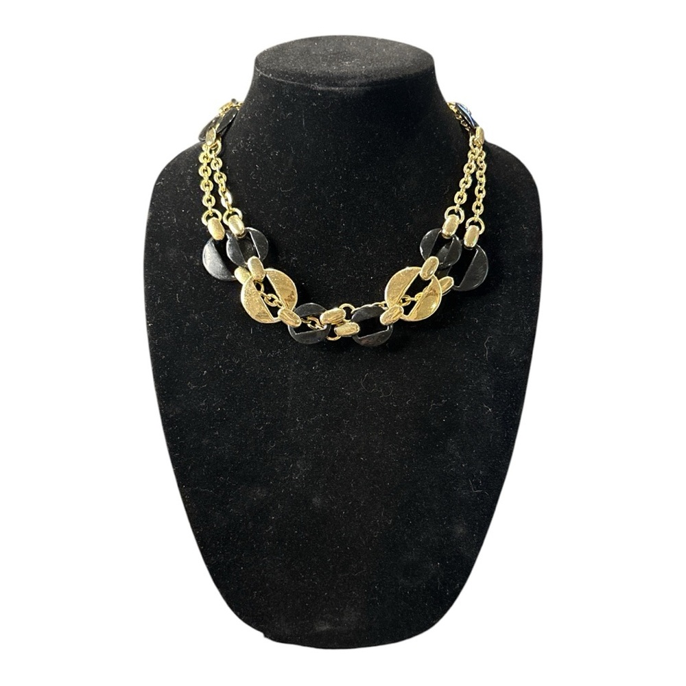 Alfani Vintage Large Gold and Black Linked Chain. GUC  JB2